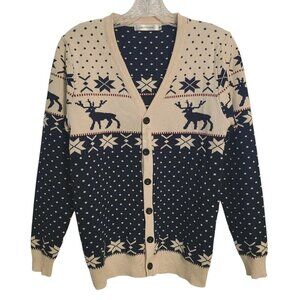 Noroze | Men's Vintage Winter Themed Holiday Cardigan Sweater (Size Medium)